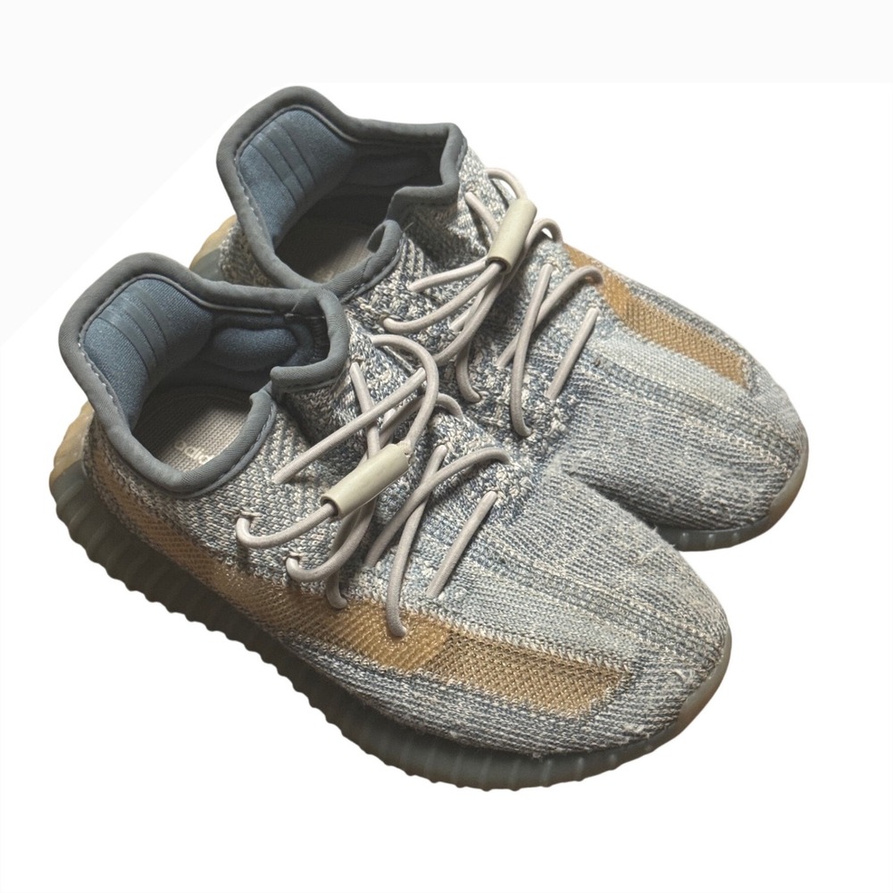 Adidas Yeezy Boost 350 V2 Israfil Kids Sneakers Grey Blue Tan Size 10K